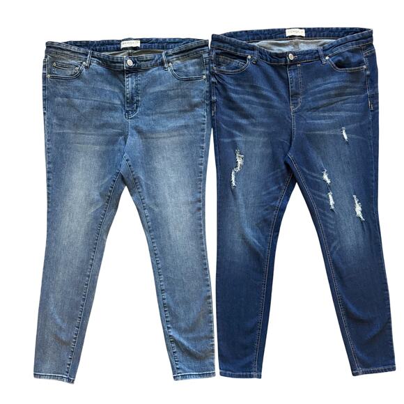 Eloquii Denim Skinny Jean Lot of 2 Women's Sz 18G 18 Casual Classicore Preppy - Picture 1 of 12